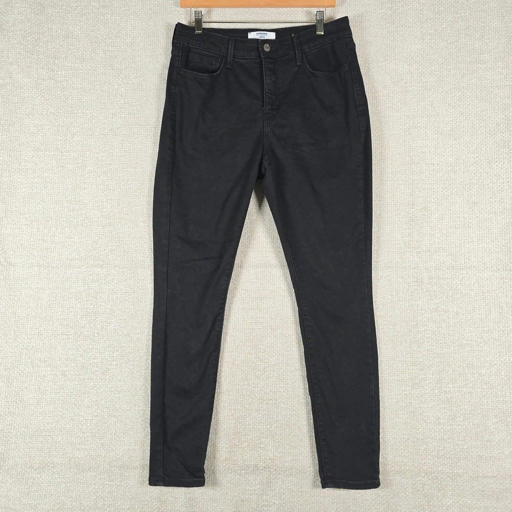 Denizen Levi's Womens Black Ultra High Rise Super Skinny Jeans Size 12 W31
